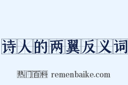 诗人的两翼反义词是什么意思的图片